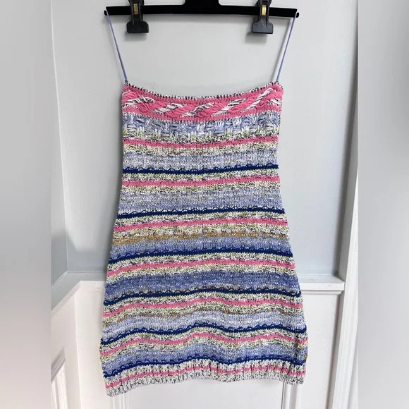 CHANEL Pink and Blue Textured Knit - Picture 6 of 9